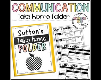 Take Home Folder with Daily and Weekly Reports, Behavior Tracking, Parent Communication, Prek Daily Reports, Preschool Weekly Reports, SpEd