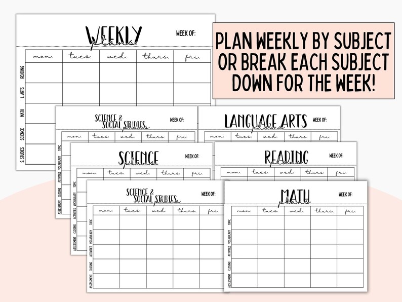 Editable Self Contained Special Education Planner, Printable SPED Teacher Planner, Section