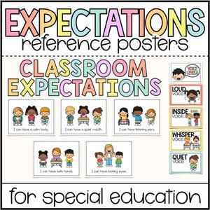 Expectativas visuales para el aula de educación especial, decoración con nivel de voz, reglas del aula, decoración del aula de preescolar, visuales para educación especial