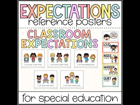 Special Education Classroom Expectations Visuals, Voice Level Decor, Classroom Rules, Prek Classroom Decor, Special Education Visuals