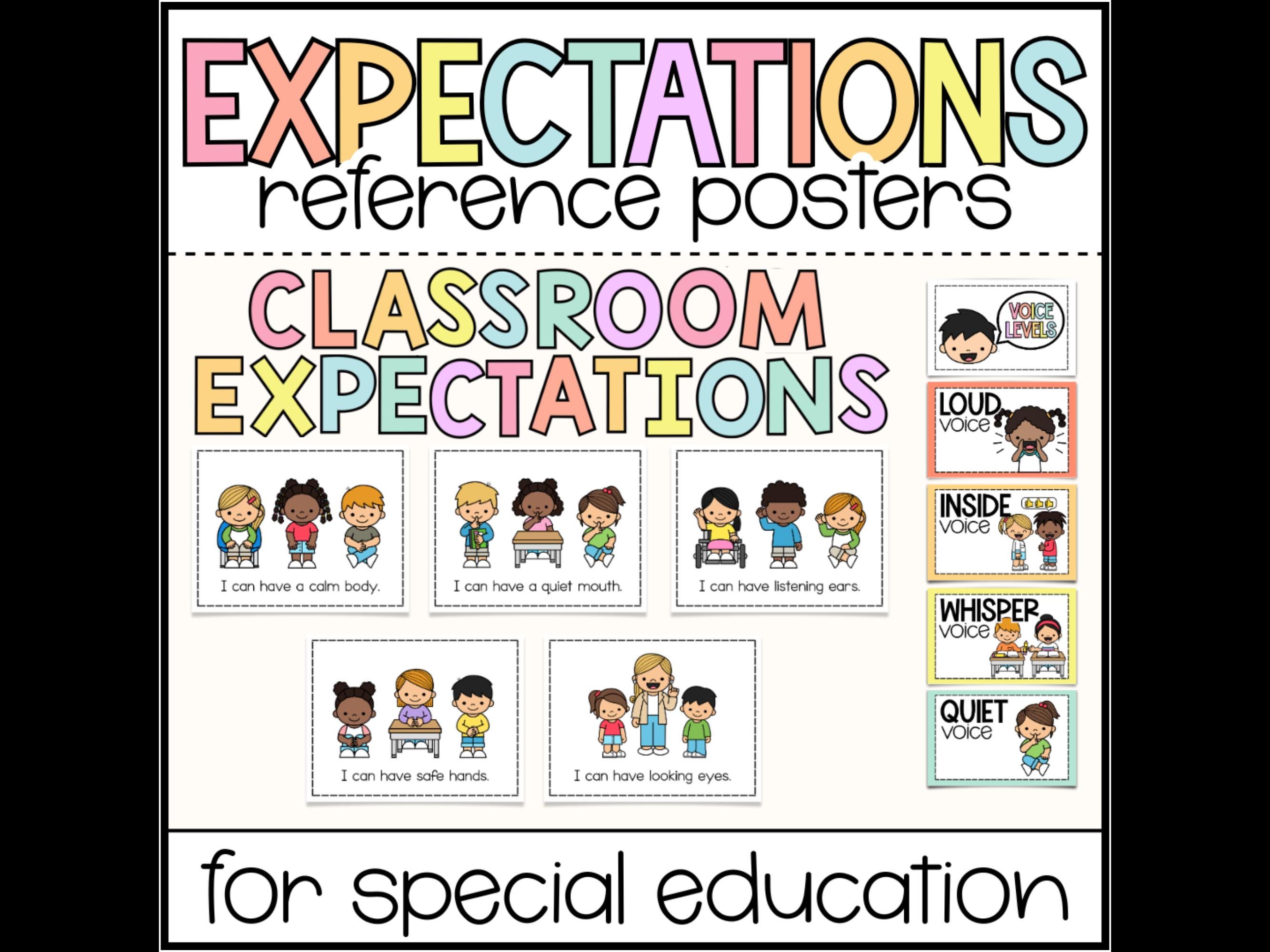 Special Education Classroom Expectations Visuals, Voice Level Decor,  Classroom Rules, Prek Classroom Decor, Special Education Visuals - Etsy, image size:2667x2000