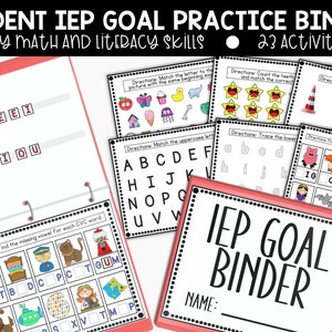 Carpeta de habilidades del IEP, Evaluaciones de objetivos del IEP imprimibles, Actividades de habilidades básicas, Carpeta de educación especial, Seguimiento de objetivos del IEP, Carpeta del IEP para estudiantes