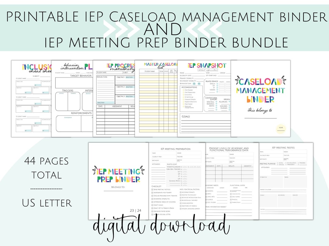 Printable Special Education Binder Templates, IEP Meeting Prep Binder, IEP Caseload Management, Progress Monitoring Tracker, IEP Tracker - Etsy printable-special-education-binder-templates-iep-meeting-prep-binder-iep-caseload-management-progress-monitoring-tracker-iep-tracker-etsy