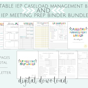 Printable Special Education Binder Templates, IEP Meeting Prep Binder, IEP Caseload Management, Progress Monitoring Tracker, IEP Tracker