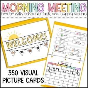 Special Education Morning Meeting Binder: Visual Schedule & Picture Cards (Digital Download