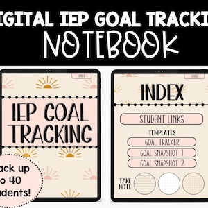 Digital IEP Goal Tracker, IEP Goal Planner, iep Goal Tracker, Goodnotes planner, SPED binder, Teacher Planner