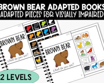 Printable Adapted Brown Bear Book, Special Education, Visually Impaired Activity, Prek and Kindergarten Activities, Teacher Resources,