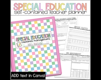 Checkered Special Education Planner, Self-Contained Teacher Binder, IEP Meeting Planner, Caseload Management, SPED Binder