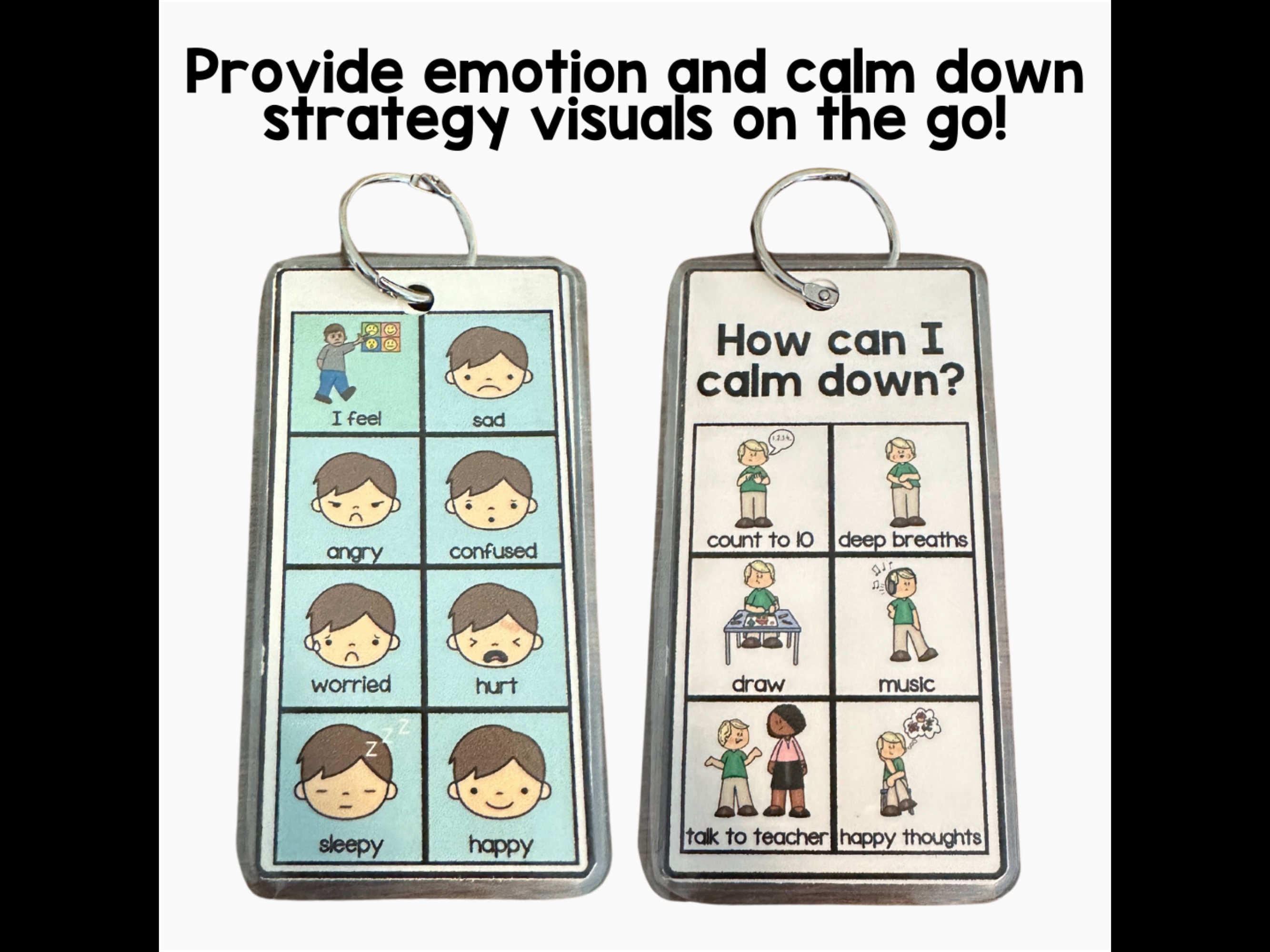 Help. Acc Visual Portable Mini Communication Boards, Lanyard Visuals on the Go, Special ...