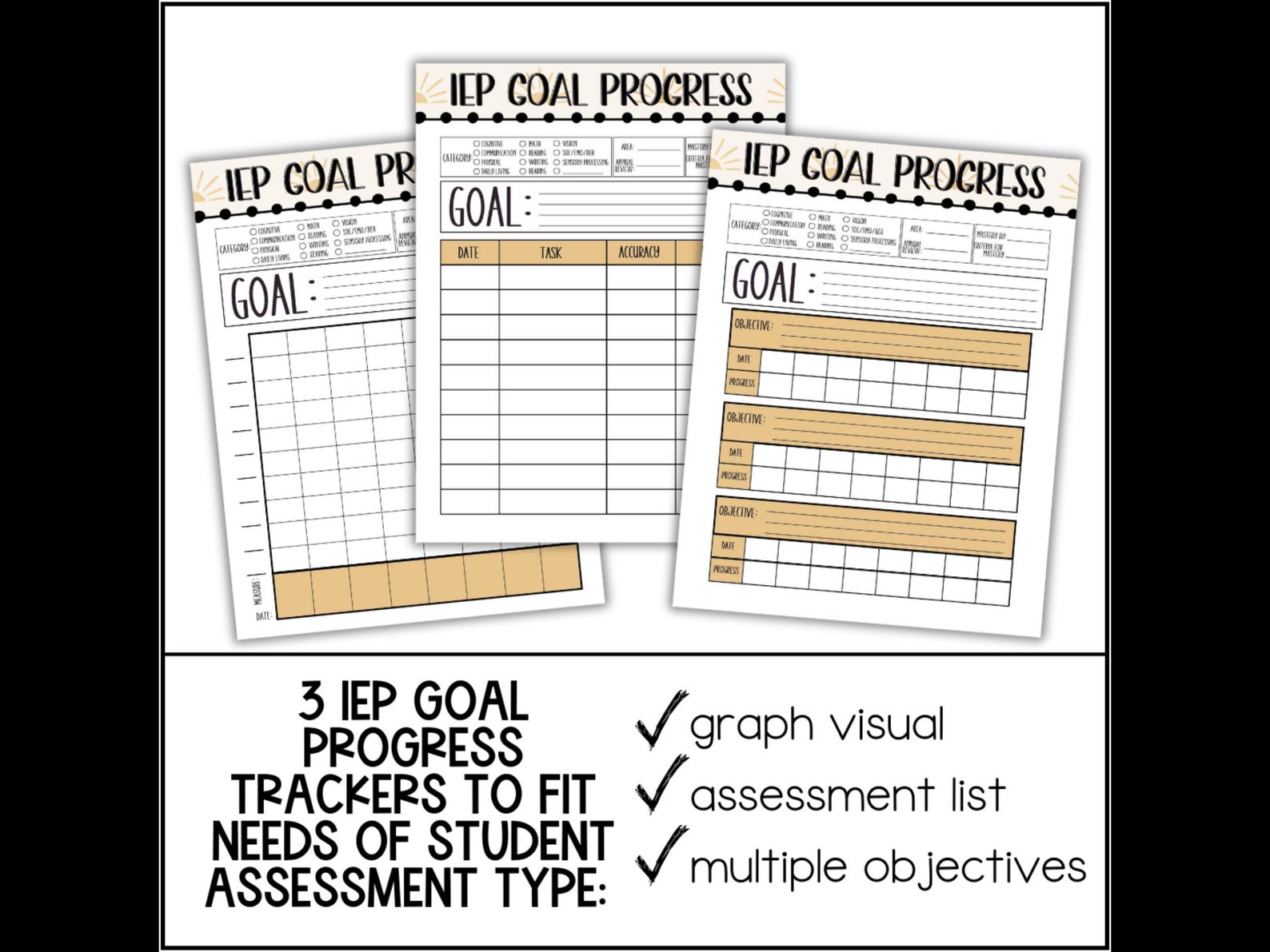 IEP Goal Progress Monitoring, Editable Iep Goal Tracking Templates ...