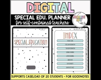 Planner digitale autonomo per l&#39;istruzione speciale Boho, organizzazione del carico di lavoro e dell&#39;aula, raccoglitore IEP, planner Goodnotes, planner per insegnanti