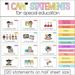 I Can-verklaringen voor speciaal onderwijs, visuele ondersteuning voor autisme, IEP-doelondersteuning
