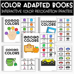 Color Recognition Adapted Books, Color Matching Interactive Books, SPED Support, Interactive Learning Activities, Homeschool Games