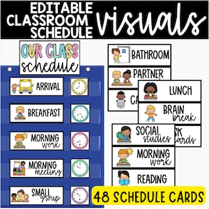Horaire visuel modifiable de la classe, horaire visuel, gestion du comportement en éducation spécialisée, horaire de transition visuelle, gestion de la classe