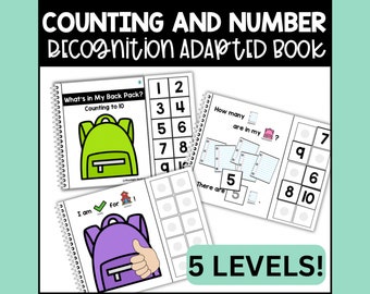 Counting and Number Recognition Adapted Book, Special Education Books