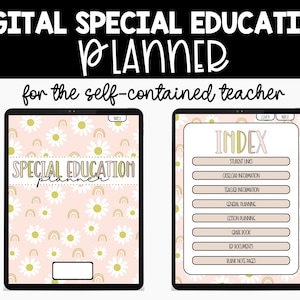 Digital SELF CONTAINED Rainbow Special Education Planner, Caseload and Homeroom Organization, IEP Binder, Goodnotes planner, teacher planner