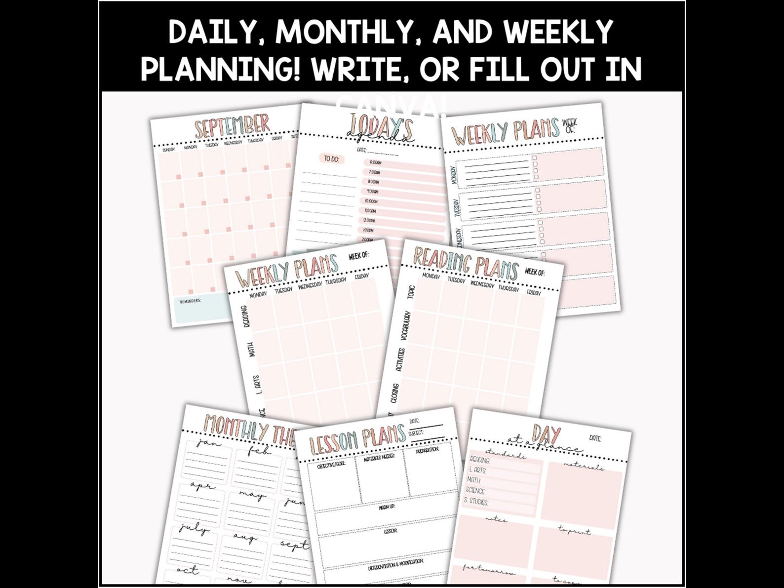 Editable Self Contained Special Education Planner, Editable Boho ...