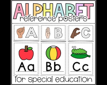 ASL Alphabet Classroom Posters, Reference Posters for Elementary and Special Education, Visual Supports, Sensory Friendly
