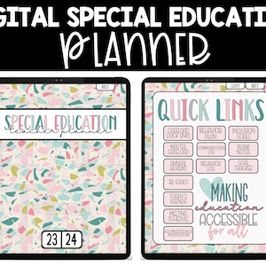 Digital Special Education Planner, Caseload Management Planner, IEP Goal Tracker, Goodnotes planner, SPED binder, Teacher Planner