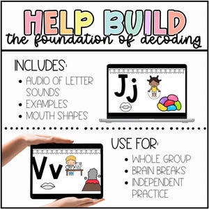 Letter Sound Slides with Spoken Audio, Phonics Activities, Interactive Alphabet Practice, Special Education, Prek and Kindergarten Phonics image 3