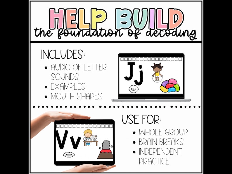 Letter Sound Slides with Spoken Audio, Phonics Activities, Interactive Alphabet Practice, Special Education, Prek and Kindergarten Phonics image 3
