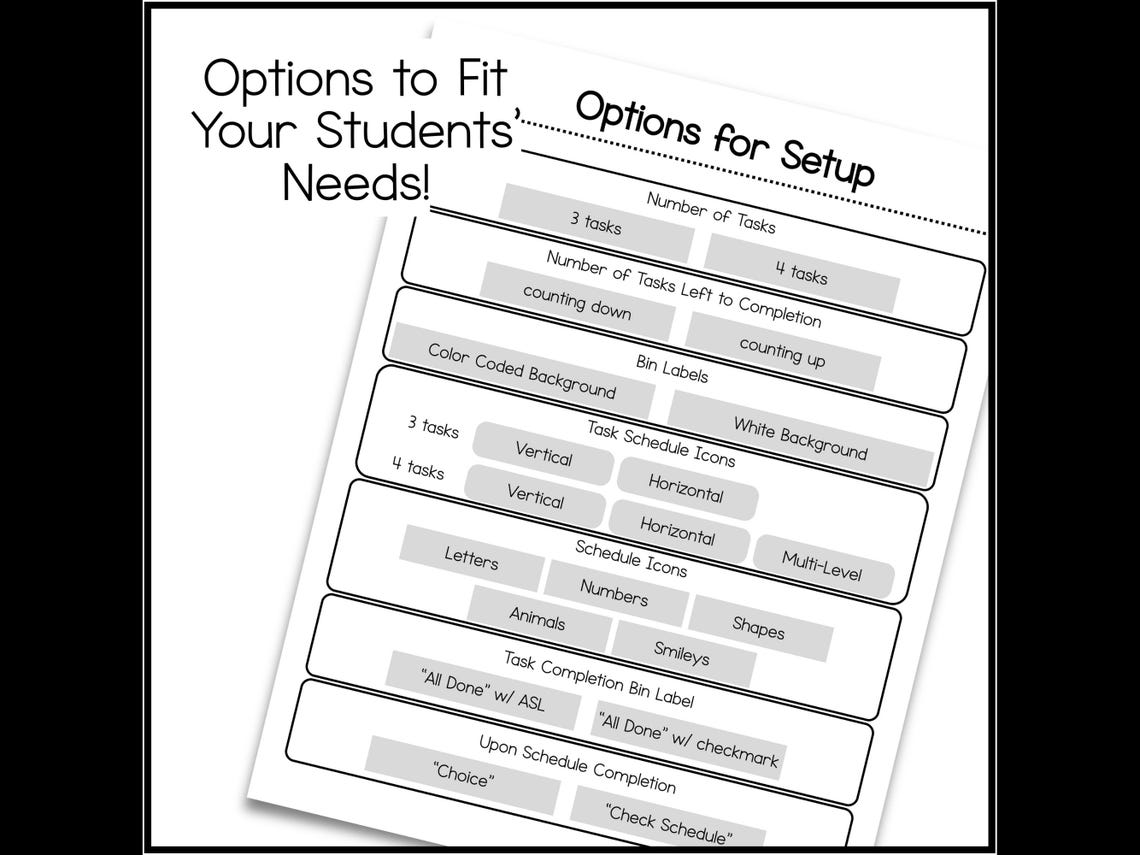 Independent Work Station Setup Visuals, Special Education Classroom ...