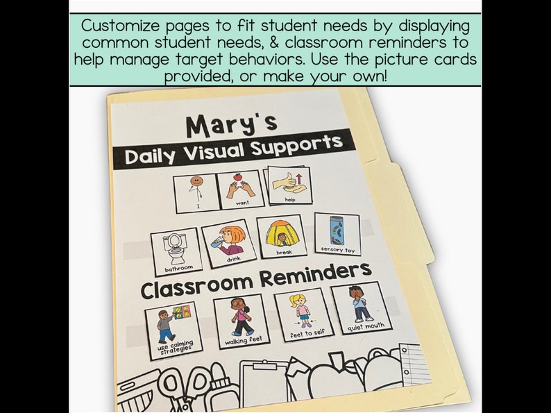 Student Using A Visual Timetable Visual Support Dashboard, File Folder Daily Schedule, Special Education ...