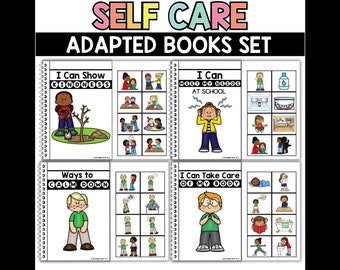 Livres adaptés aux soins personnels, ressources d&#39;apprentissage de la vie courante, classe sur l&#39;autisme, visuels pour prendre soin de soi, livres interactifs sur la gentillesse et le respect