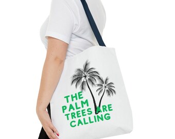 Palm Trees Beach Tote Bag: Summer Vacation Travel Bag