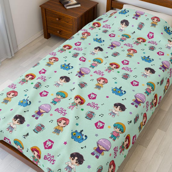 Kpop Demon Hunters Saja Boys Blanket KDH Couch Throw Gift for KPDH