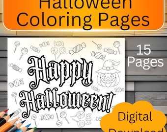 Halloween Coloring Pages: Kids & Adults Fall Activity (Digital Download)