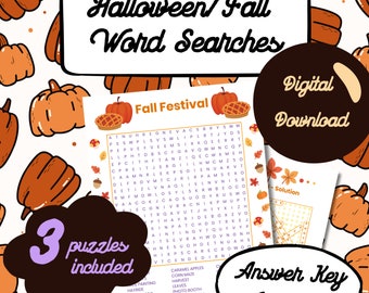 Halloween Word Search: Printable Party Game for Kids (Digital Download)