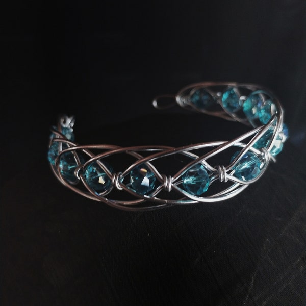Bracciale Wire handmade in alluminio con perle in vetro colori a scelta