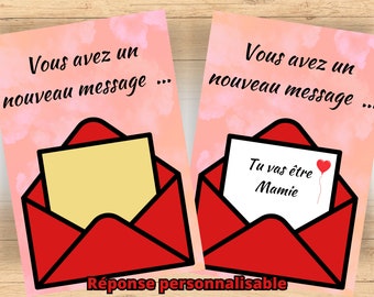 Annonce grossesse personnalisée, annonce mariage, demande de témoin, surprise, bon cadeau , demande en mariage, carte à gratter originale