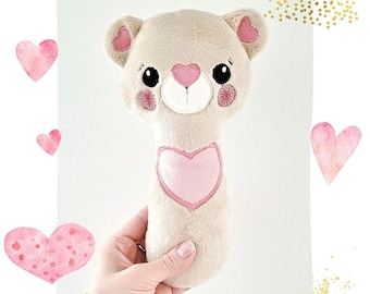 ITH Teddy Love Sensor Toy Valentines  teddybear easy Stuffie Softie Pattern, 3 SIZES, Machine Embroidery Files, with pdf tutorial
