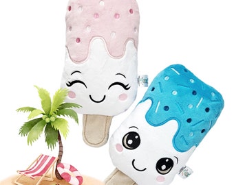ITH Ice Cream Lolly Stuffie Pattern, 2 in 1, Machine Embroidery Files (with PDF Tutorial)
