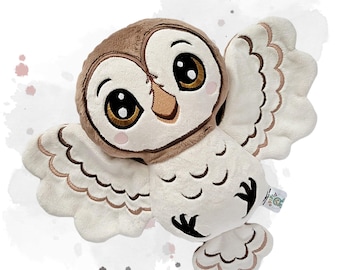 ITH Owl Softie cute sewing pattern, 5 SIZES, Machine Embroidery Files, pdf tutorial