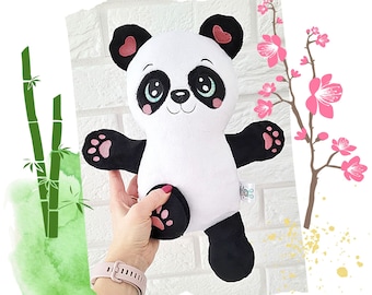 ITH Panda Bear Stuffie Softie Pattern, patrón de costura de sello hasta 6 TALLAS, Archivos de bordado a máquina en el aro, con tutorial en pdf
