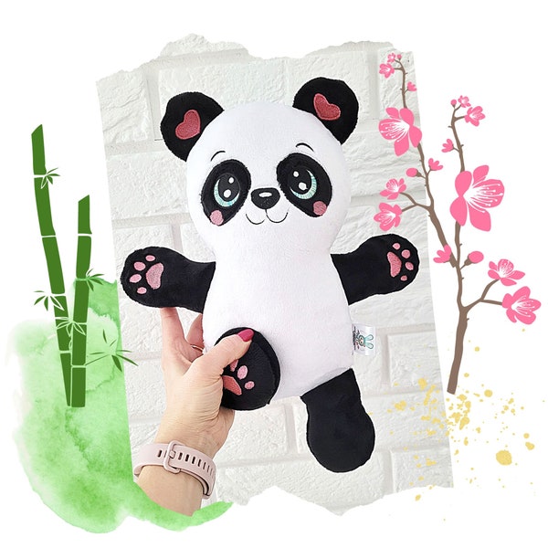 ITH Panda Bear Stuffie Softie Pattern, seal sewing pattern up to 6 SIZES, Machine Embroidery Files In the hoop, with pdf tutorial