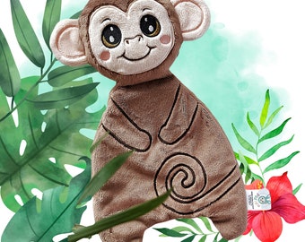 ITH Monkey Doudou Pattern, Machine Embroidery Files, Stuffie Softie (PDF Tutorial)