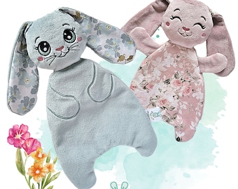 ITH Bunny Doudou  Stuffie Softie Pattern 2 in 1, Machine Embroidery Files, doudou to sew with pdf tutorial
