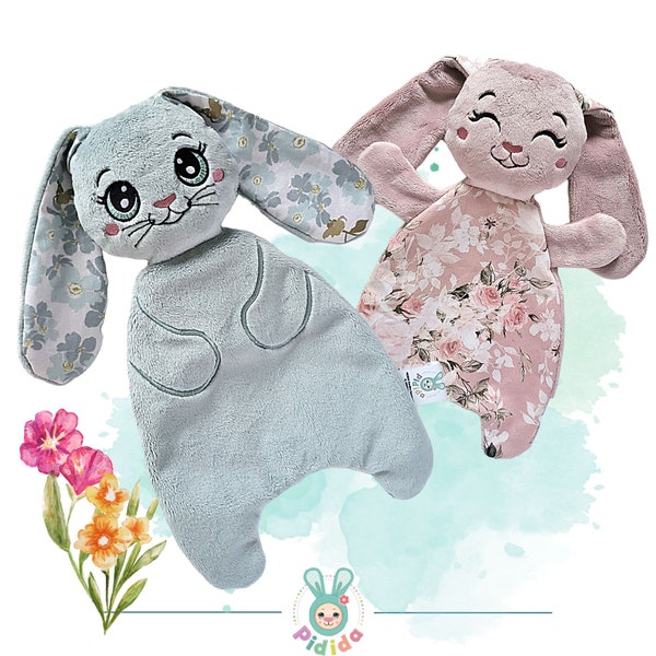 ITH Bunny Doudou  Stuffie Softie Pattern 2 in 1, Machine Embroidery Files, doudou to sew with pdf tutorial