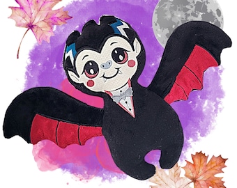 ITH Dracula Baby Vampire Plushie Pattern: Machine Embroidery Files (4-6 sizes)