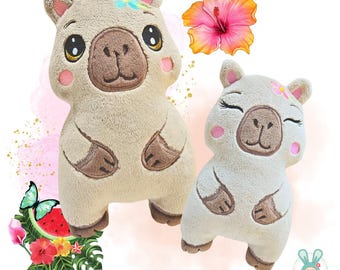 ITH Capybara Stuffie Pattern, Machine Embroidery File, 2-in-1 (PDF Tutorial)