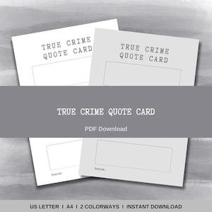 True Crime Quote Card I Quote Card Template I Printable Quote Cards