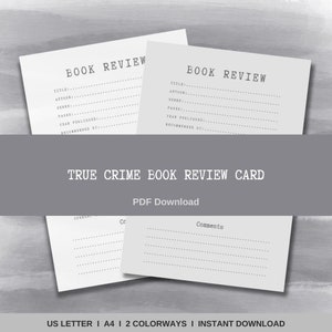 True Crime Book Review Card I True Crime Rating Card I Top True Crime Books List