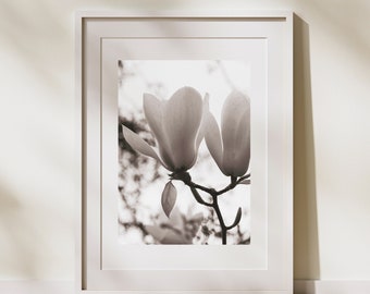 Vintage Print Magnolia Fotografie Minimalist Neutral Blumendruck Sofortiger Download Blumen Wandkunst Minimalistische Wandkunst Vintage Wandkunst