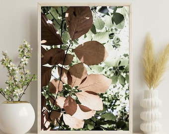 Forêt feuilles affiche Nature imprimable forêt Art impression vert Nature mur Art vert forêt imprimable minimaliste décor à la maison