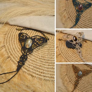 Bracciale-anello macrame boho gothic style - gioielli accessori Donna party compleanno occasioni speciali - idea regalo originale per lei