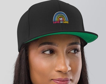 Rainbow Love is Love Snapback Hat